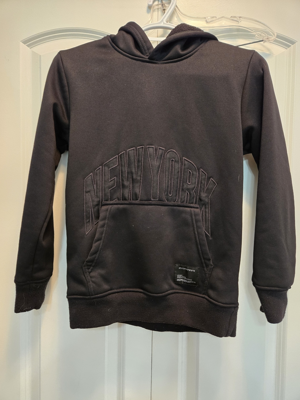 Kids New York Embroidered Hoodie - Black